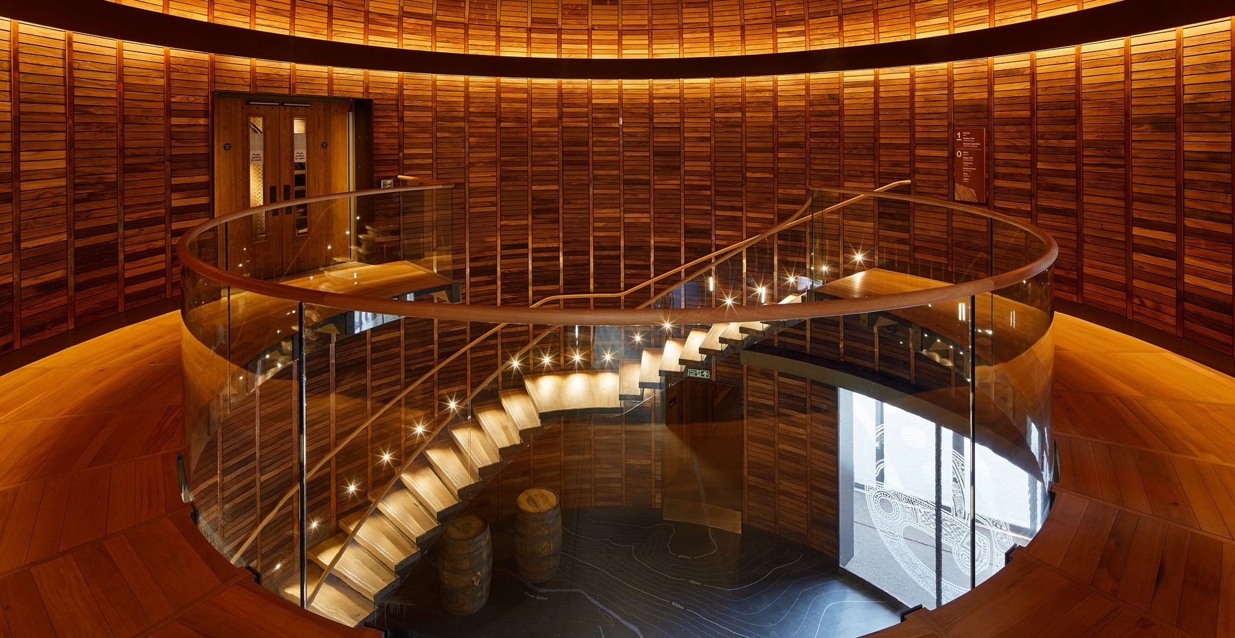 Unique floating oak staircase with handcrafted treads